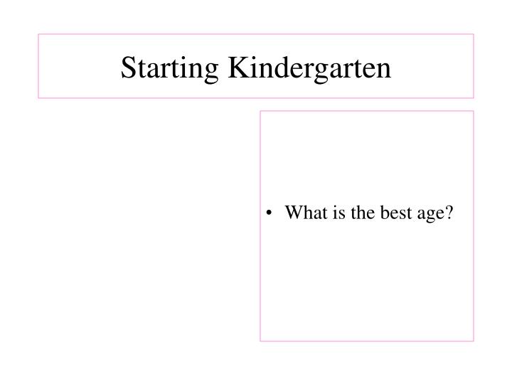starting kindergarten