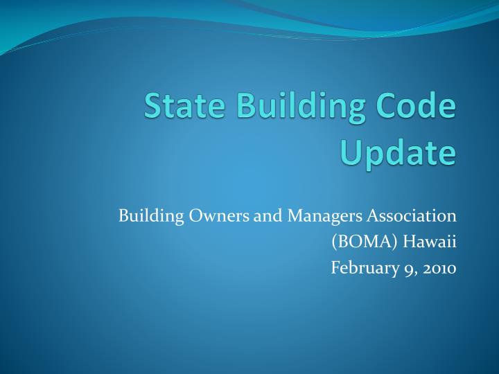 state building code update