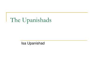 The Upanishads