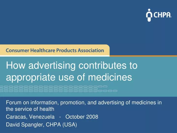 how advertising contributes to appropriate use of medicines