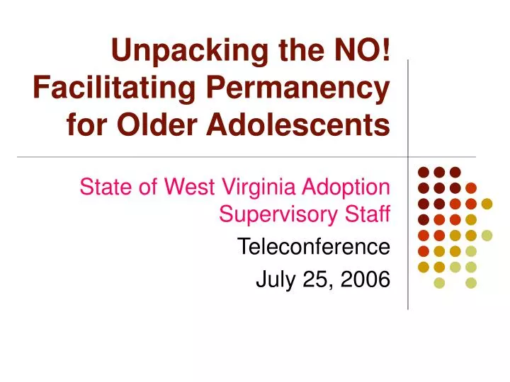 unpacking the no facilitating permanency for older adolescents