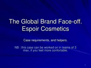 The Global Brand Face-off. Espoir Cosmetics