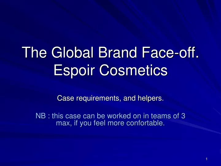the global brand face off espoir cosmetics