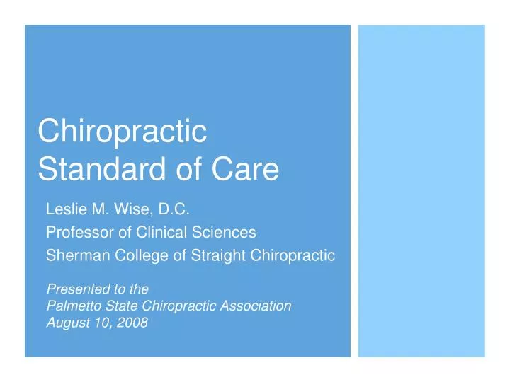 chiropractic standard of care