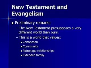 New Testament and Evangelism