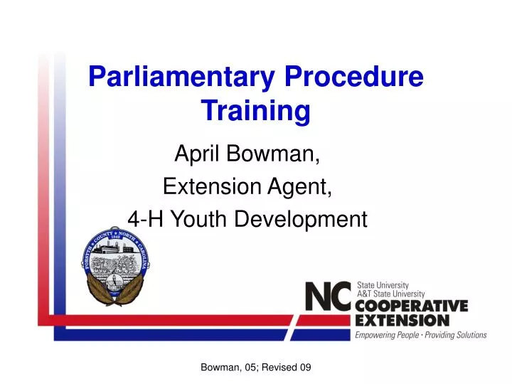parliamentary procedure training