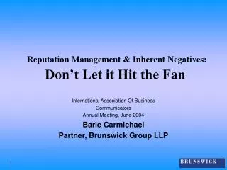 Reputation Management &amp; Inherent Negatives: Don’t Let it Hit the Fan