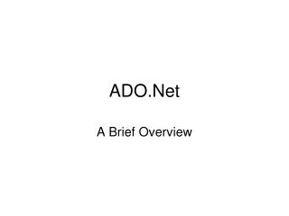 ADO.Net