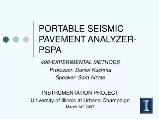 PORTABLE SEISMIC PAVEMENT ANALYZER-PSPA