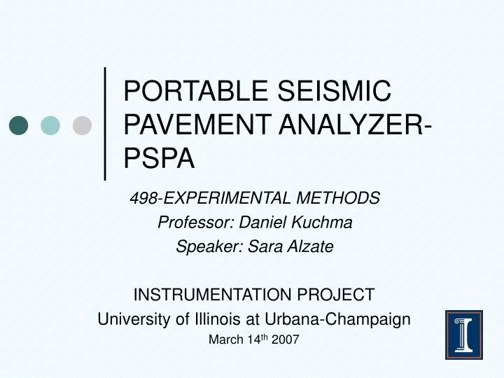 portable seismic pavement analyzer pspa