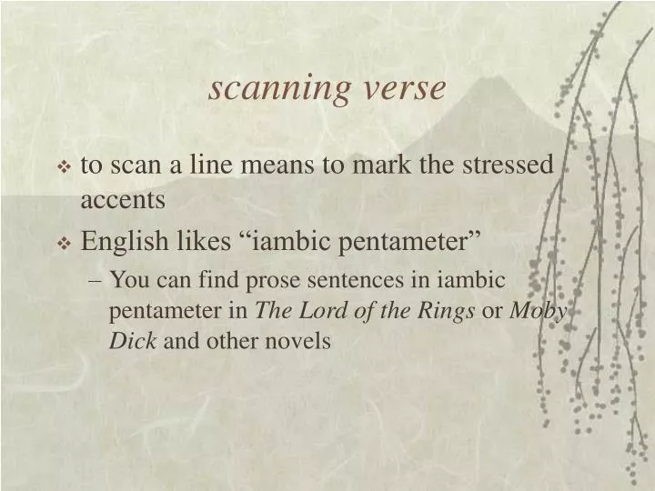 scanning verse