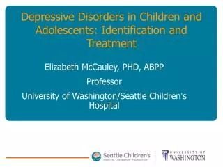 Depressive Disorders in Children and Adolescents: Identification and Treatment