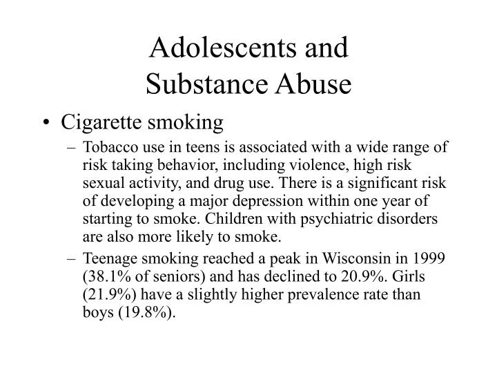 adolescents and substance abuse
