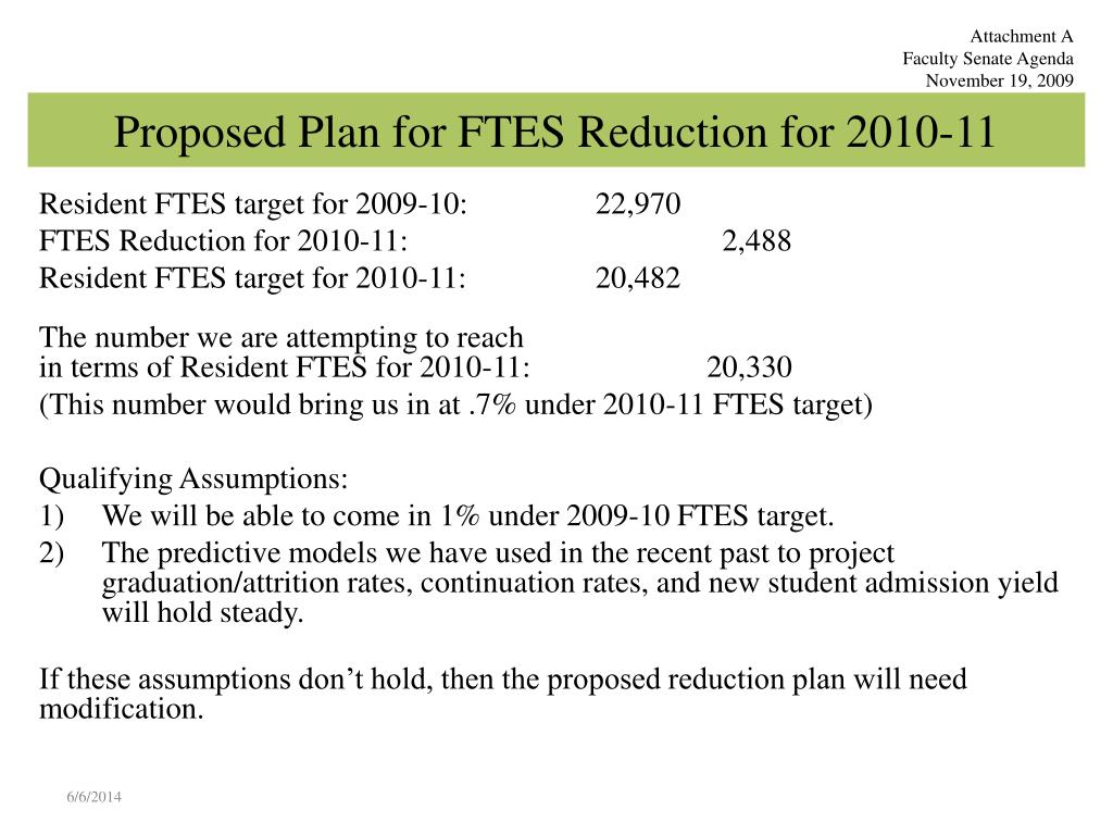 PPT - Proposed Plan for FTES Reduction for 2010-11 PowerPoint ...