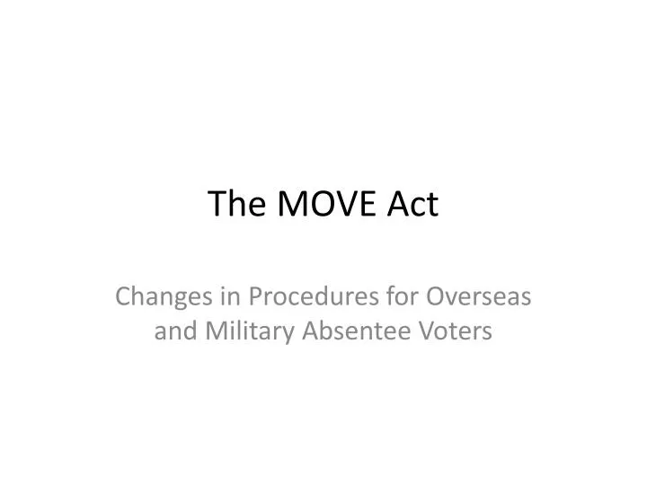 the move act