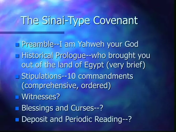 the sinai type covenant
