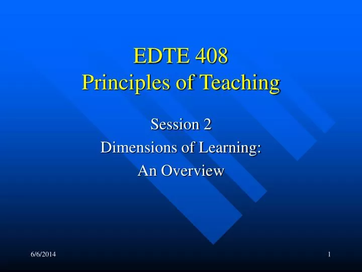 edte 408 principles of teaching