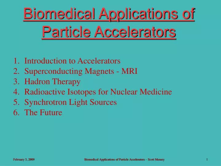 biomedical applications of particle accelerators
