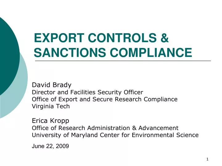 export controls sanctions compliance