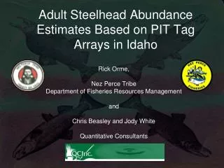 Adult Steelhead Abundance Estimates Based on PIT Tag Arrays in Idaho