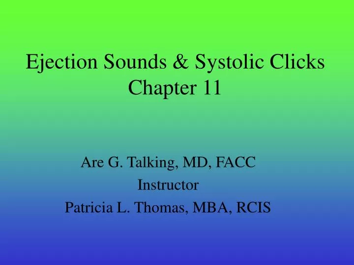 ejection sounds systolic clicks chapter 11