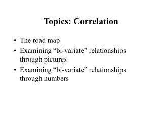 Topics: Correlation