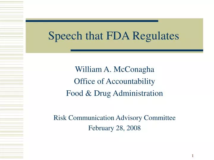 speech that fda regulates
