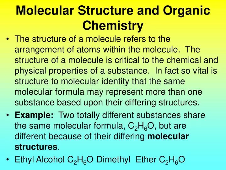 molecular structure and organic chemistry