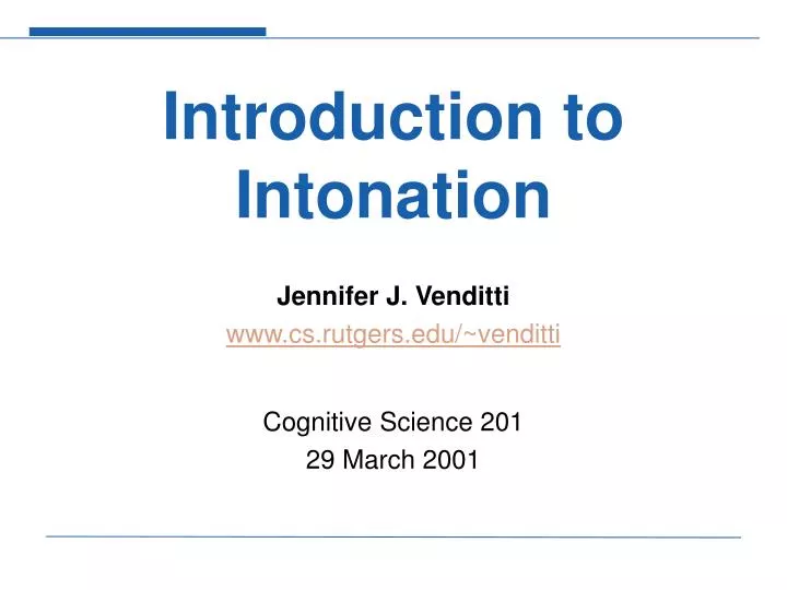 jennifer j venditti www cs rutgers edu venditti cognitive science 201 29 march 2001