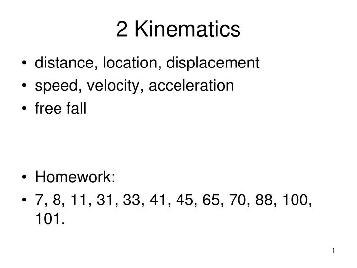 2 kinematics