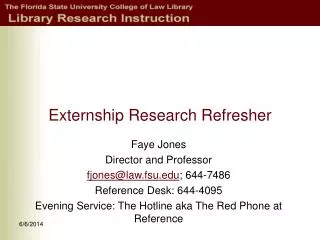 Externship Research Refresher
