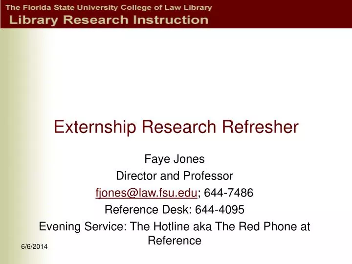 externship research refresher
