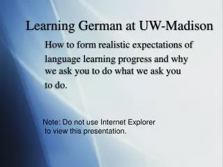 Learning German at UW-Madison