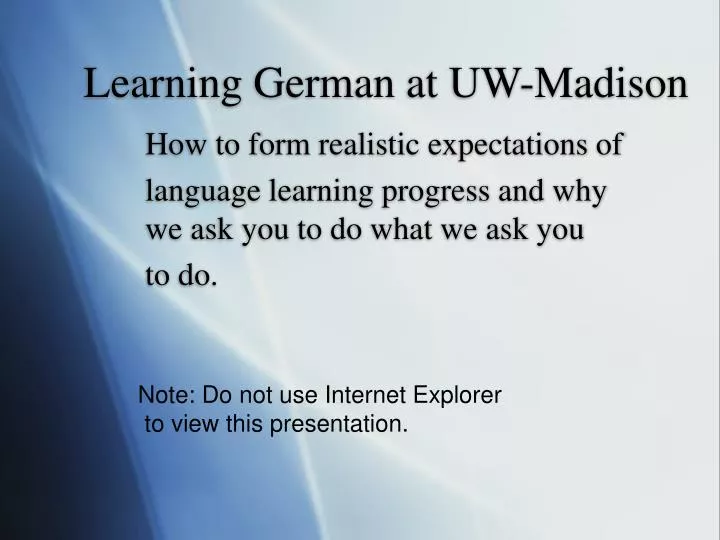 learning german at uw madison