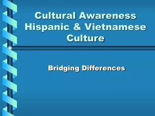 Cultural Awareness Hispanic &amp; Vietnamese Culture