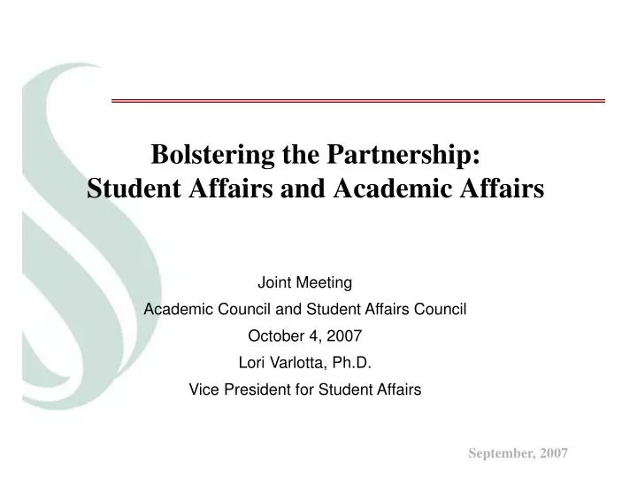 bolstering the partnership student affairs and academic affairs