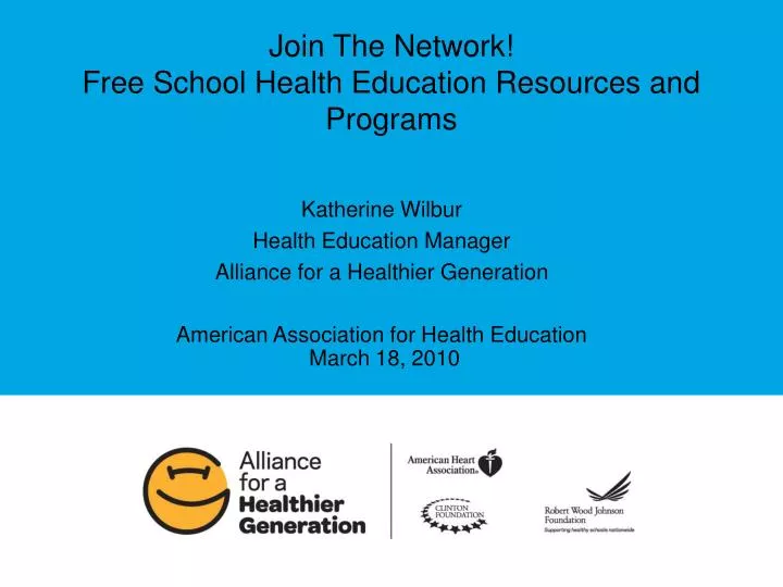 join the network free school health education resources and programs