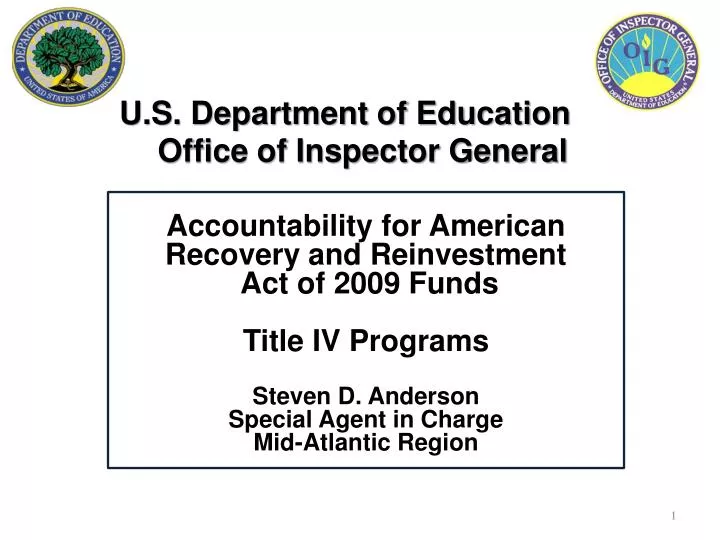 u s department of education office of inspector general