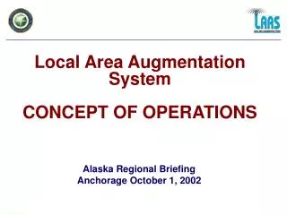 Local Area Augmentation System CONCEPT OF OPERATIONS