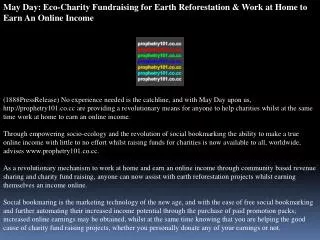 may day: eco-charity fundraising for earth reforestation & w