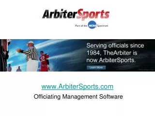 www.ArbiterSports.com Officiating Management Software