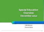 Special Education Overview December 2010 - slide 1