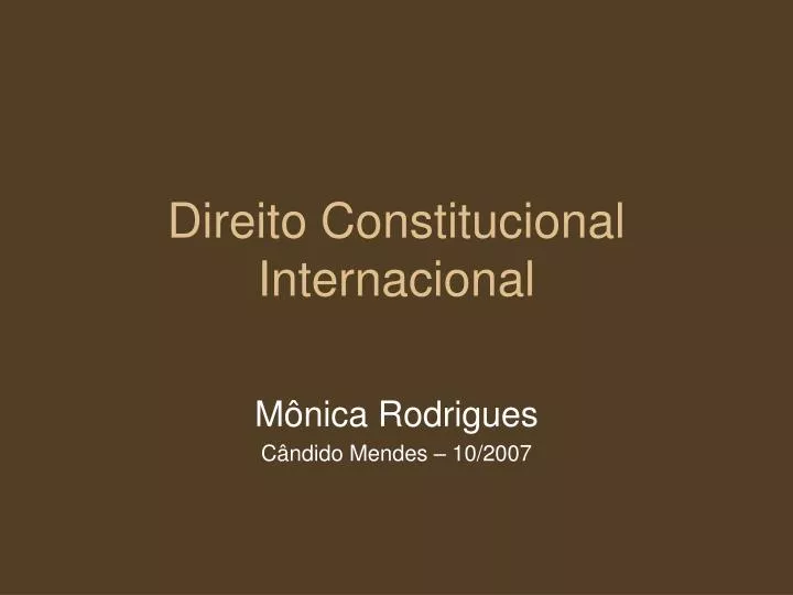 direito constitucional internacional