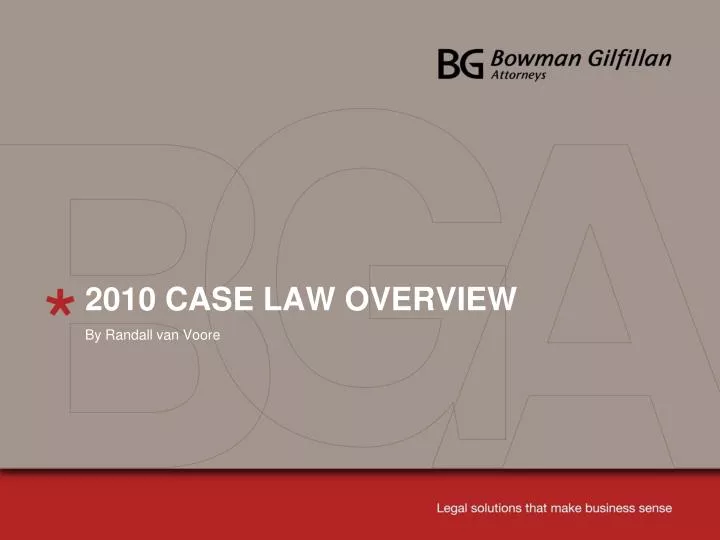 2010 case law overview