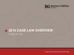 2010 CASE LAW OVERVIEW - slide 1