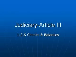 Judiciary-Article III
