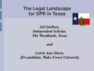 The Legal Landscape for SPR in Texas