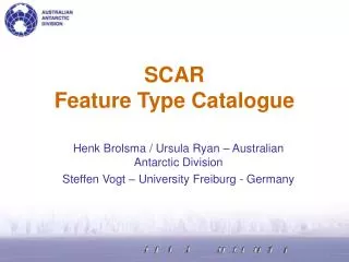 SCAR Feature Type Catalogue