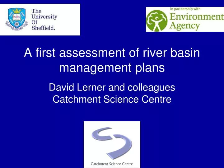 a first assessment of river basin management plans