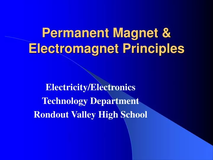 permanent magnet electromagnet principles